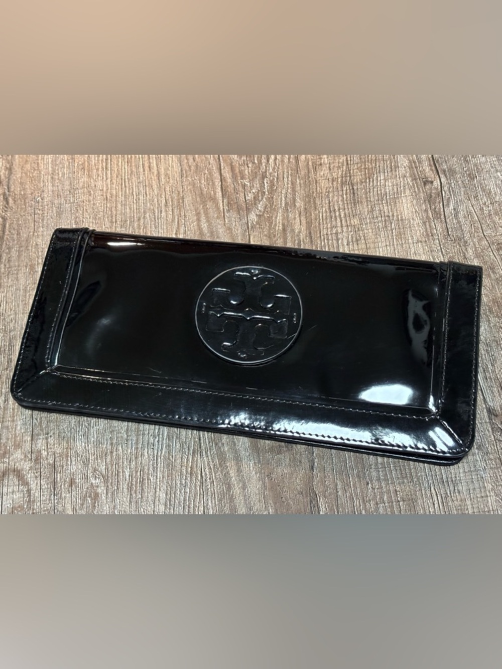 Tory Burch Suki Black Patent Leather Wallet Clutch
